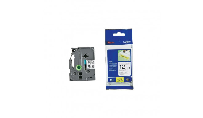 Kleepkirjalint Brother TZE-S231 Strong Adhesive valge, must tekst, laius 12mm