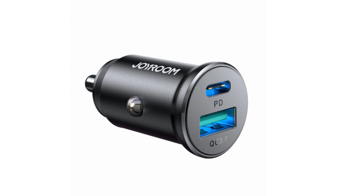 Joyroom JR-CCN05 30W USB-A USB-C mini car charger - black