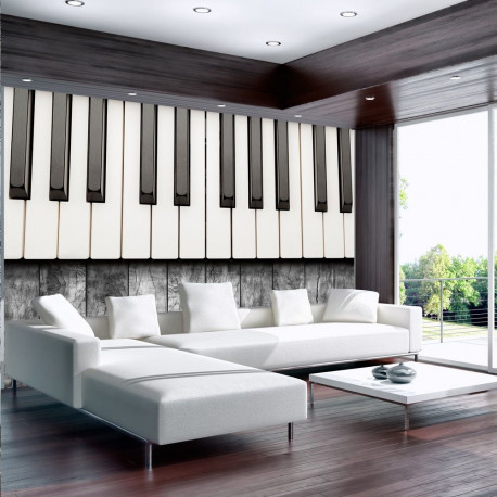 Fototapeet - Inspired by Chopin - grey wood - 100x70