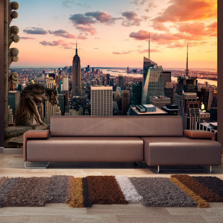 Fototapeet - New York: The skyscrapers and sunset - 400x280