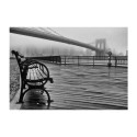 Fototapeet - A Foggy Day on the Brooklyn Bridge - 100x70