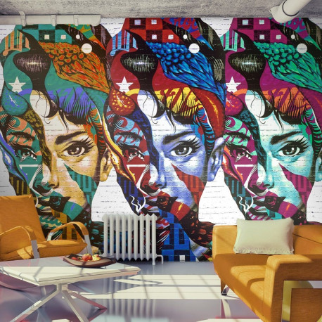 Fototapeet - Colorful Faces - 400x280