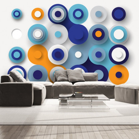 Fototapeet - Geometry Of Blue Wheels - 100x70