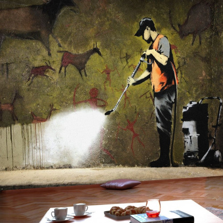 Fototapeet - Banksy - Cave Painting - 300x210