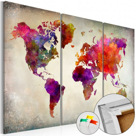 Pilt korgil - Mosaic of Colours [Cork Map] - 60x40