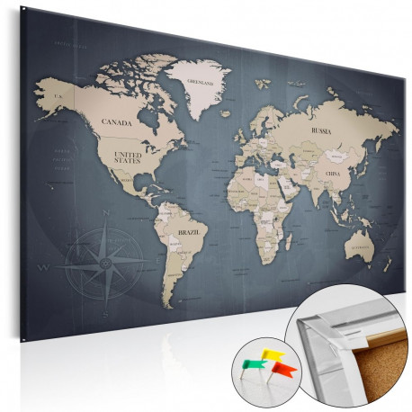 Pilt korgil - Shades of Grey [Cork Map] - 90x60