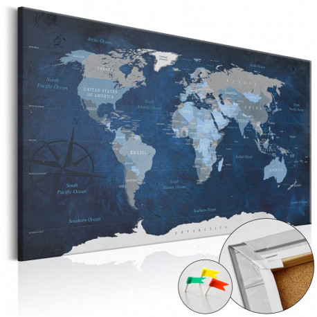 Pilt korgil - Dark Blue World [Cork Map] - 120x80