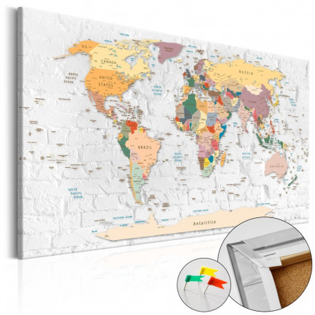 Pilt korgil - World's Walls [Cork Map] - 120x80
