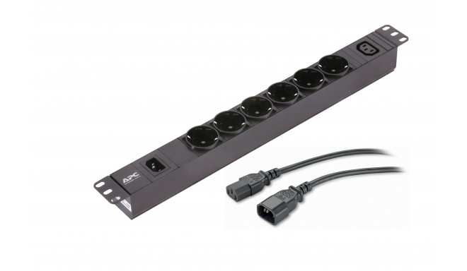 APC EASY PDU, BASIC, 1U, 10A, 230V, (6)SCHUKO&(1)C13