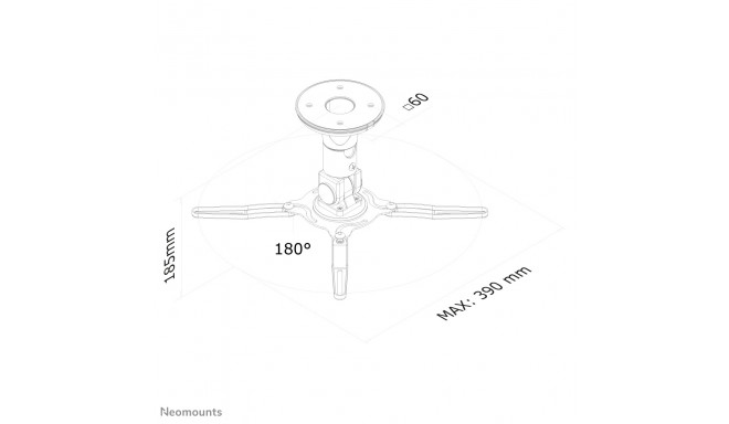 NEWSTAR PROJECTOR CEILING MOUNT (HEIGHT: 19 CM) 10 KG BLACK