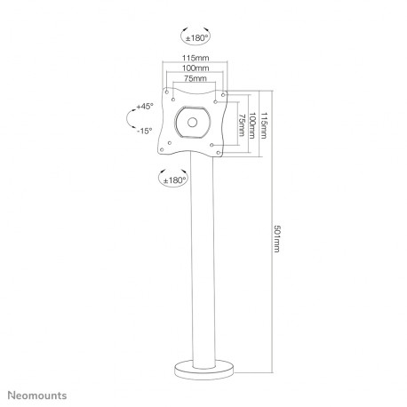 NEWSTAR POS FLAT SCREEN DESK MOUNT (BOLT-DOWN BASE) 10-32" BLACK