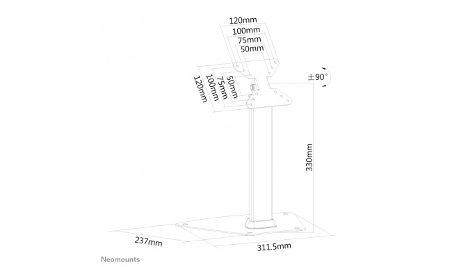 NEWSTAR FLAT SCREEN DESK MOUNT (STAND) 10-32" SILVER