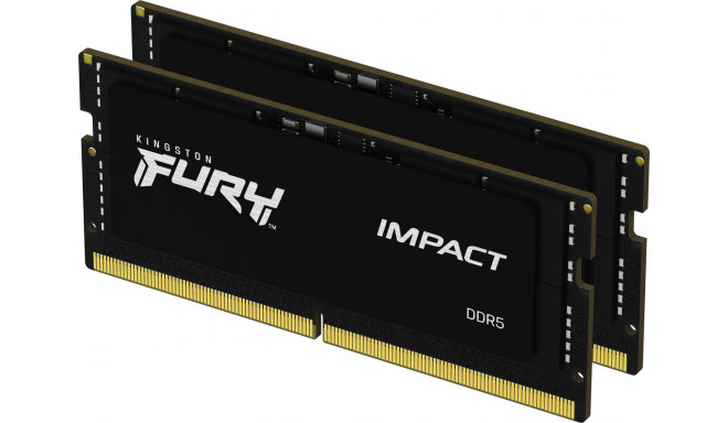 Kingston Fury Impact laptop memory, SODIMM, DDR5, 32 GB, 4800 MHz, CL38 (KF548S38IBK2-32)