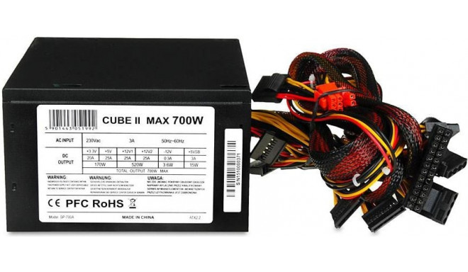 iBox CUBE II toiteplokk 700 W 20+4 pin ATX Must