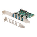 DIGITUS USB 3.0 4 port PCI Express add-on card 4 ports A / F External VL805 chipset