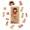 Puidust mitmekihiline puzzle keha ehitamine montessori tüdruk