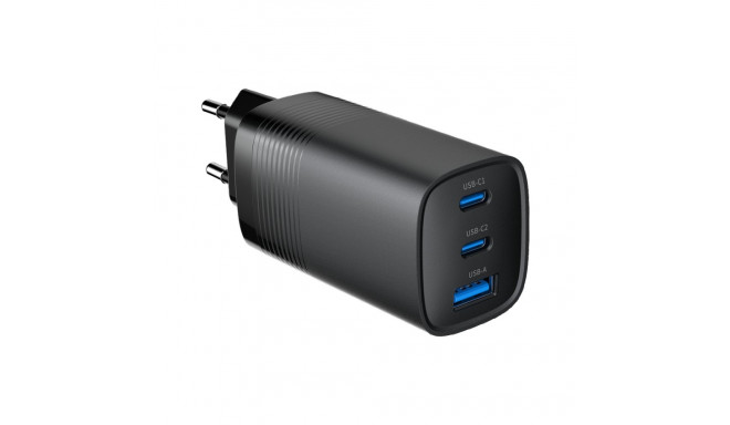 Gembird TA-UC-PDQC65-01-BK universaalne must kiire laadimisega siseruumide mobiilseadme laadija