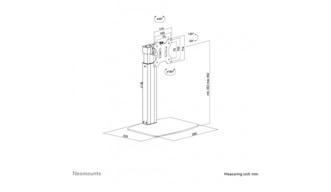 "Neomounts FPMA-D865BLACK Tischhalterung für Flachbildschirme bis 32"" (81 cm)."