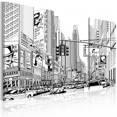 Seinapilt - Black & white comic style - 60x40