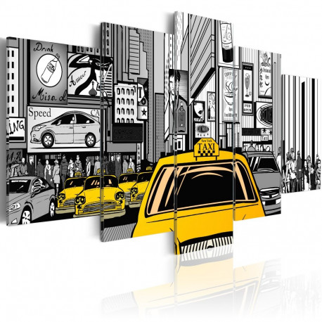 Seinapilt - Cartoon taxi - 100x50