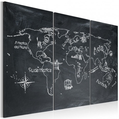 Seinapilt - Geography lesson (Italian language) - triptych - 90x60