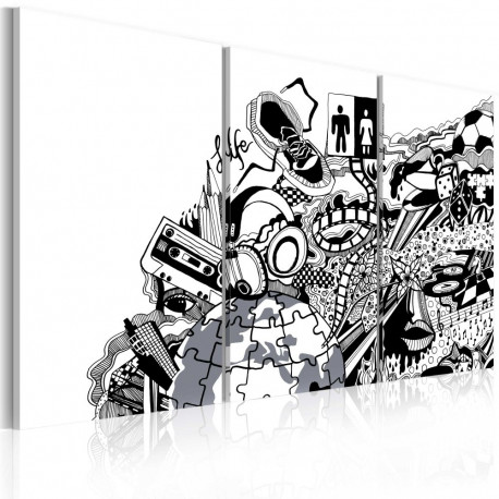 Seinapilt - Artistic mess - triptych - 90x60