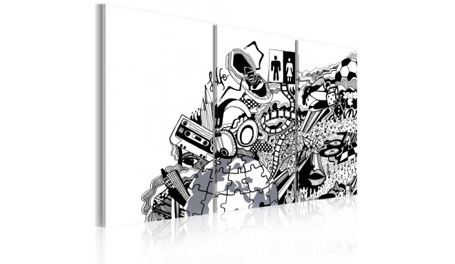 Seinapilt - Artistic mess - triptych - 60x40