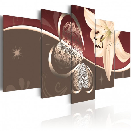 Seinapilt - Abstraction with lily - 5 pieces - 100x50