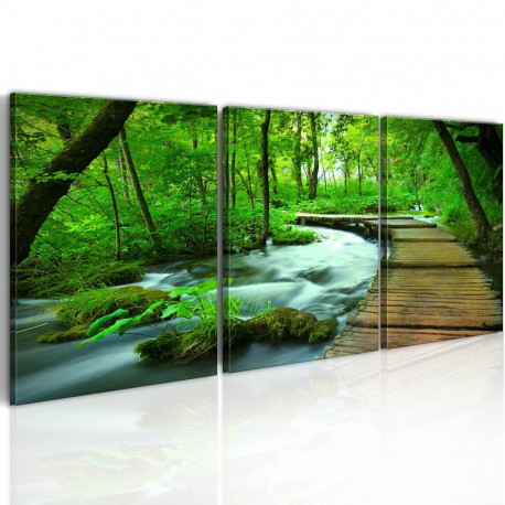 Seinapilt - Forest broadwalk - triptych - 120x40