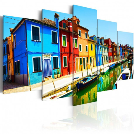 Seinapilt - Houses in the colors of the rainbow - 200x100