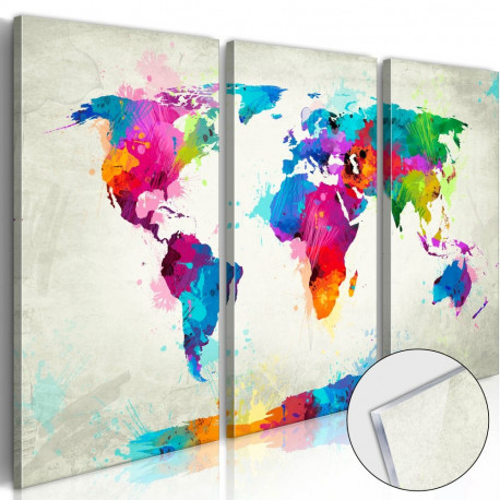 Fotoakrüül - World Map: An Explosion of Colours [Glass] - 120x80