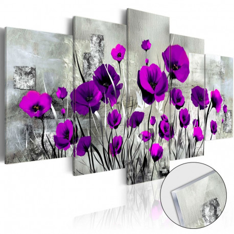 Fotoakrüül - Meadow: Purple Poppies [Glass] - 100x50