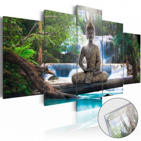 Fotoakrüül - Buddha and Waterfall [Glass] - 200x100