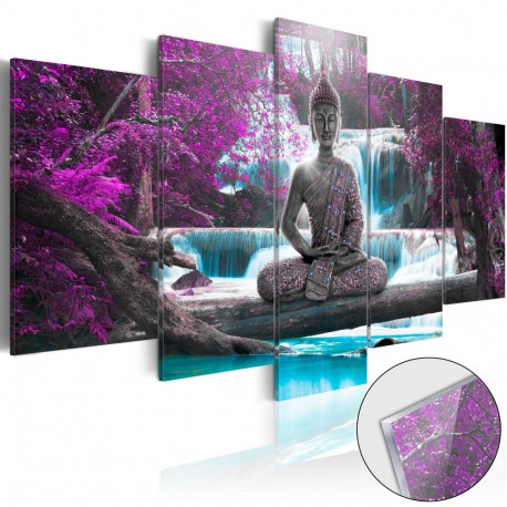 Fotoakrüül - Waterfall and Buddha [Glass] - 100x50