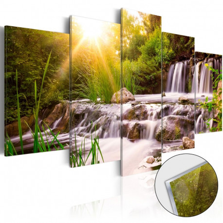 Fotoakrüül - Forest Waterfall [Glass] - 100x50