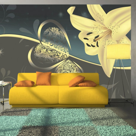 Fototapeet - Lily in shades of gray - 350x245