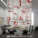 Fototapeet - Concrete, red frames and white knobs - 50x1000