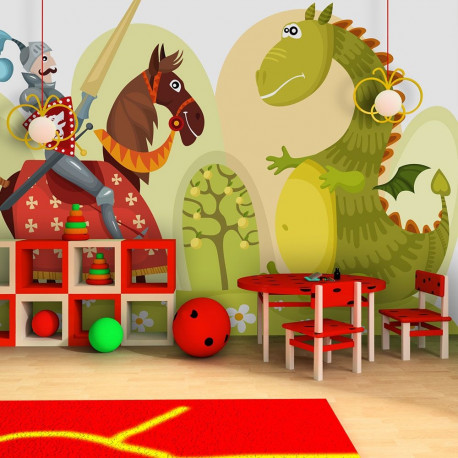 Fototapeet - Dragon and knight - 350x270