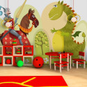 Fototapeet - Dragon and knight - 300x231