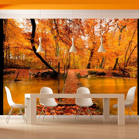 Fototapeet - Autumn bridge - 350x270