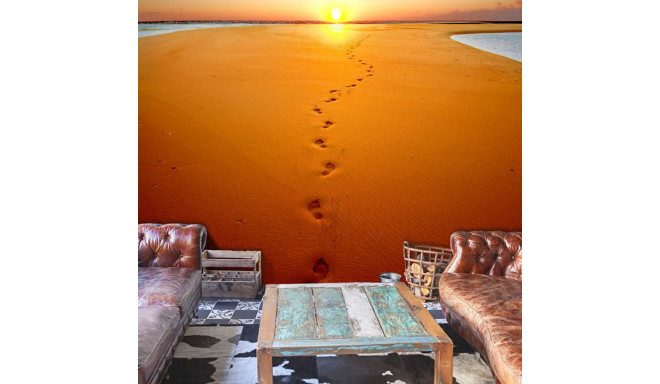 Fototapeet - Footprints in the sand - 300x231