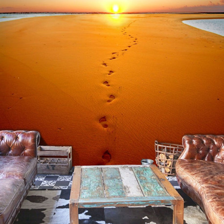 Fototapeet - Footprints in the sand - 250x193