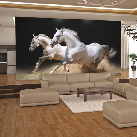 Fototapeet - Galloping horses on the sand - 400x309