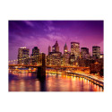 Fototapeet - Manhattan and Brooklyn Bridge by night - 350x270