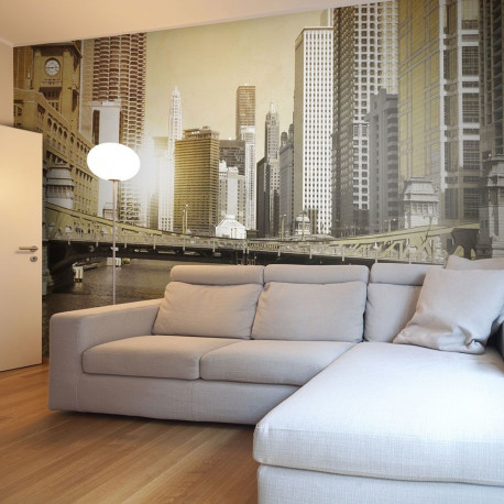 Fototapeet - Chicago's bridge (vintage effect) - 350x270