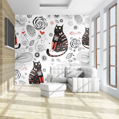 Fototapeet - Cats in love - 250x193