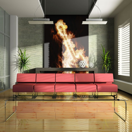 Fototapeet - Flaming guitar - 400x309