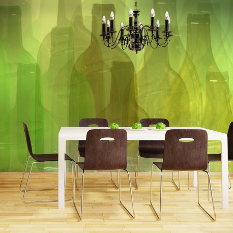 Fototapeet - Green bottles - 300x231