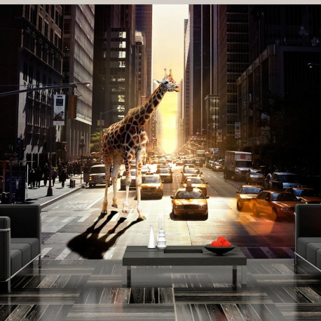 Fototapeet - Giraffe in the big city - 200x154