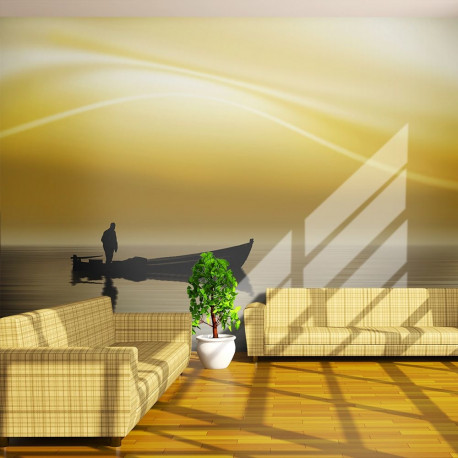 Fototapeet - Fishing at sunset - 400x309
